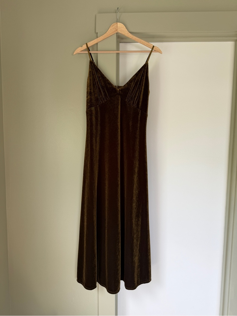 Vintage Taylor Brown Velvet Midi Slip Dress